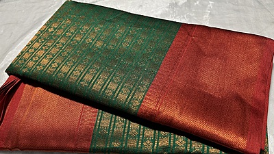 Soniya Fancy Silk Saree - Pine Green