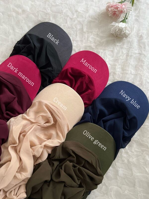 IMPORTED INSTANT 3 IN 1 HEAVY CHIFFON HIJAB WITH SPOTY CAP