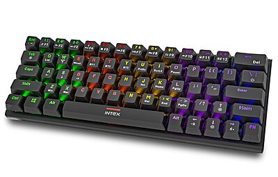 Intex Caliber Plus Mechanical Wireless Keyboard Compatible with Desktop, Laptop, Mac (Black)