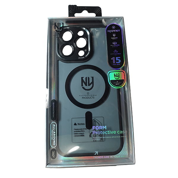 Zigdeal NY Transparent Case for iPhone 15 Pro Max – Clear Back | Black Border