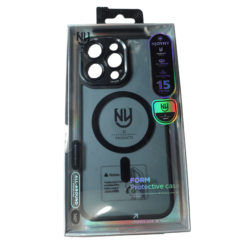 Zigdeal NY Transparent Case for iPhone 15 Pro Max – Clear Back | Black Border