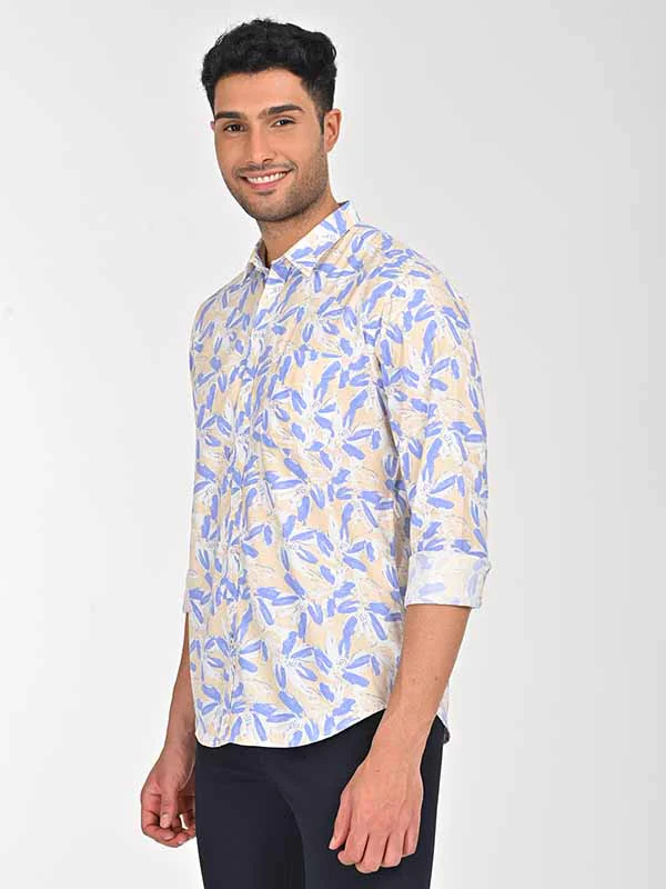 Men Solid Full Sleeve Cotton Stretch Shirt