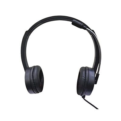 IDEAKARD H150 | Wired Stereo Headset USB | Adjustable Headband | Built-in Microphone | Black