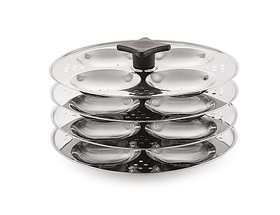 Sonu Stainless Steel Idly Cooker with Micro Holes, Triply Base, Induction Compatible