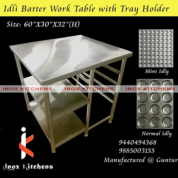 SS Idly Batter Stand with trays