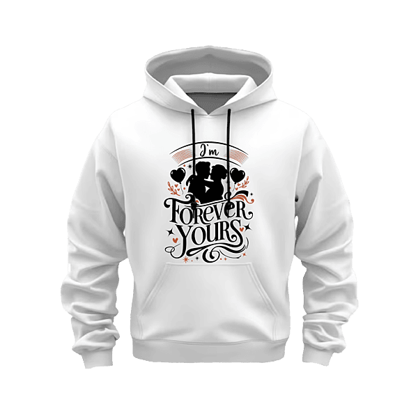 Forever Yours Couple Love Hoodie – White