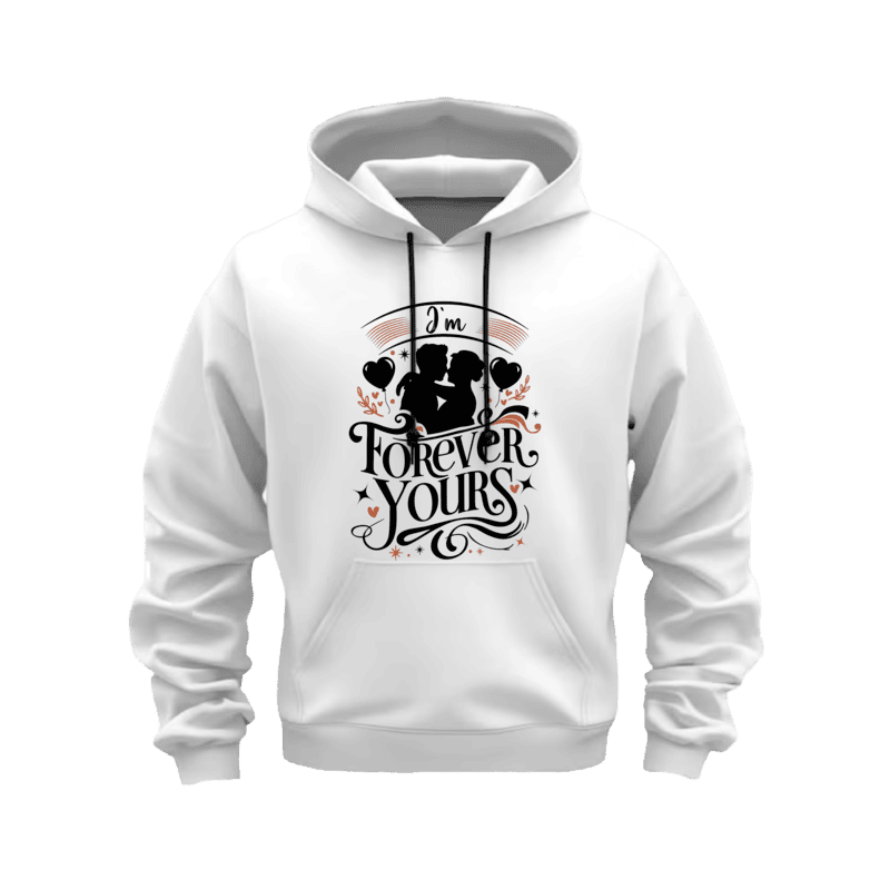 Forever Yours Couple Love Hoodie – White