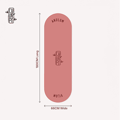 Anulom Vilom Oval Yoga Mat | Dark Coral