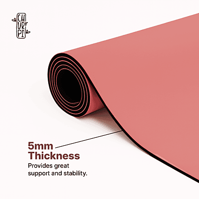 Anulom Vilom Oval Yoga Mat | Dark Coral