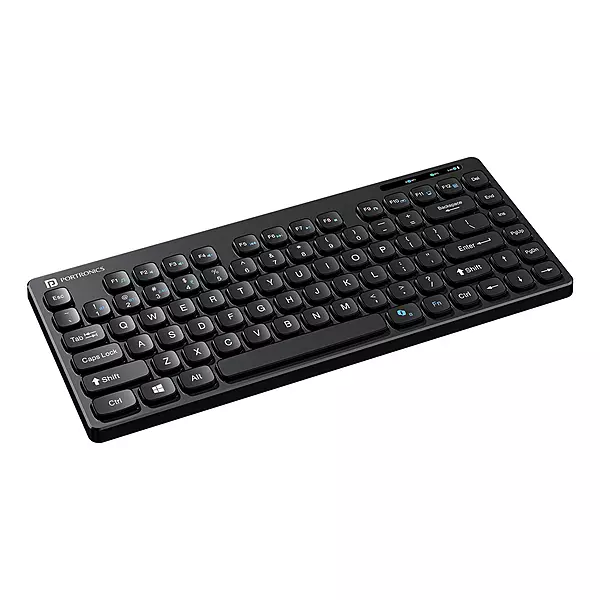 Portronics Bubble 2 Bluetooth + Wireless Keyboard – Black | 1 Year Warranty