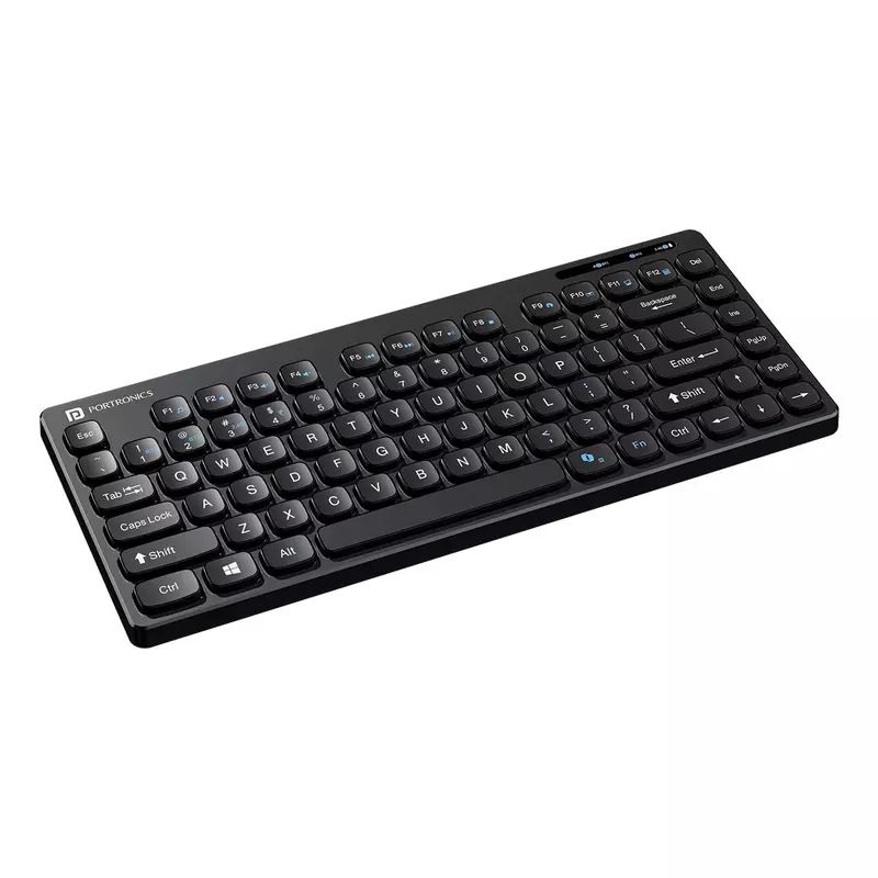 Portronics Bubble 2 Bluetooth + Wireless Keyboard – Black | 1 Year Warranty