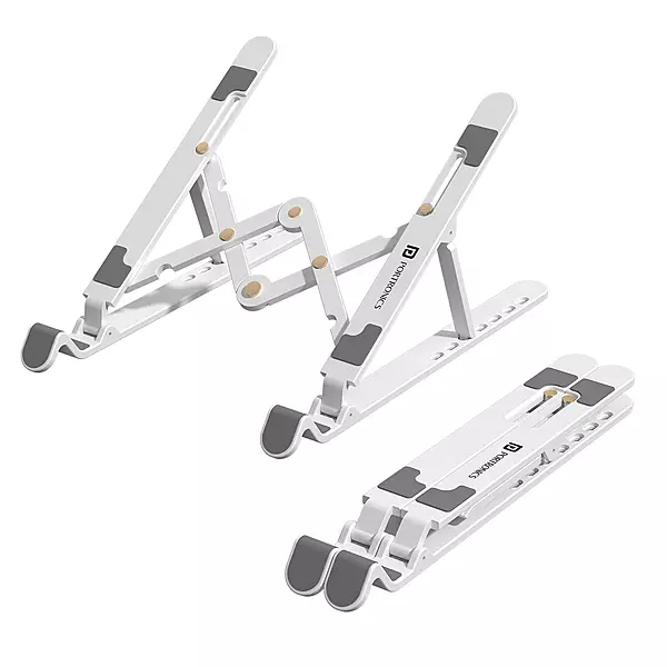 Portronics My Buddy K Lite – Foldable Laptop Stand (White) is a portable, adjustable stand designed for comfort and ergonomics. Lightweight and compact, it enhances your workspace anywhere.
