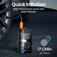 Portronics Vayu 3.0 Tyre Inflator, 150 PSI, 4000mAh battery Portronics Vayu 3.0 Tyre Inflator, 150 PSI, 4000mAh battery