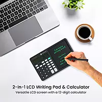 Portronics Ruffpad Calc – A sleek device merging calculator and LCD writing pad. Ideal for students, professionals, quick notes, calculations.