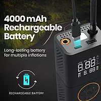 Portronics Vayu 3.0 Tyre Inflator, 150 PSI, 4000mAh battery Portronics Vayu 3.0 Tyre Inflator, 150 PSI, 4000mAh battery