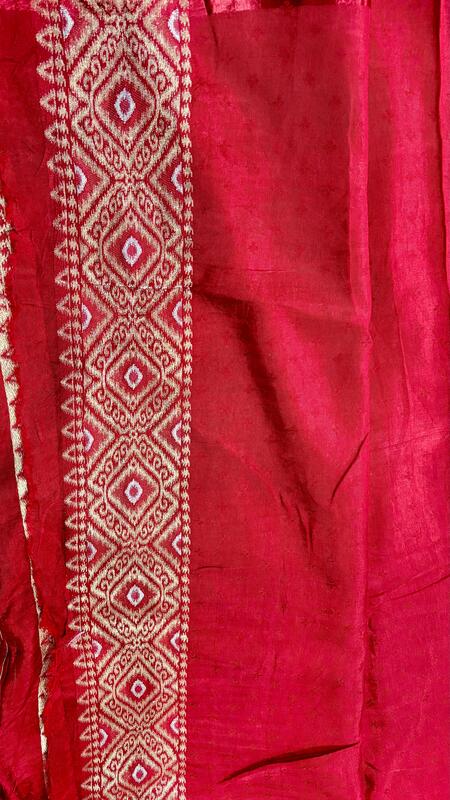 Banarasi Raw Mango Silk Saree with Satin Patta