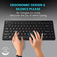 Portronics Bubble 2 Bluetooth + Wireless Keyboard – Black | 1 Year Warranty