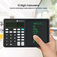 Portronics Ruffpad Calc 2 – 5.5 Inches Screen | 12 Digits Layout | Screen Lock | Erase Button | Black