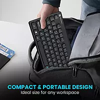 Portronics Bubble 2 Bluetooth + Wireless Keyboard – Black | 1 Year Warranty
