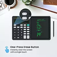 Portronics Ruffpad Calc – A sleek device merging calculator and LCD writing pad. Ideal for students, professionals, quick notes, calculations.