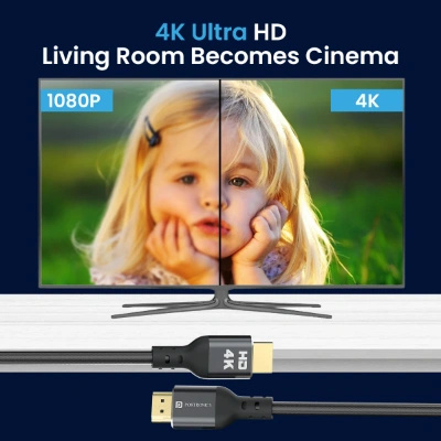 Portronics Konnect Stream 4K@60Hz HDMI to HDMI Cable, Flexible Premium 5M Length with Support eARC and Compatible with Smart HDTV, Laptop, Monitor, Projector, eARC enable Soundbar(Grey) Portronics Konnect Stream 4K@60Hz HDMI to HDMI Cable, Flexible Premium 5M Length with Support eARC and Compatible with Smart HDTV, Laptop, Monitor, Projector, eARC enable Soundbar(Grey)