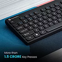 Portronics Bubble 2 Bluetooth + Wireless Keyboard – Black | 1 Year Warranty