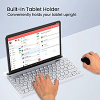 Portronics Bubble Dock Wireless Keyboard with Tablet Holder, Multi-Device Pairing, Rechargeable Battery,Dual Connectivity(2.4 GHz RF & Bluetooth 5.3v) Portronics Bubble Dock Wireless Keyboard with Tablet Holder, Multi-Device Pairing, Rechargeable Battery,Dual Connectivity(2.4 GHz RF & Bluetooth 5.3v)