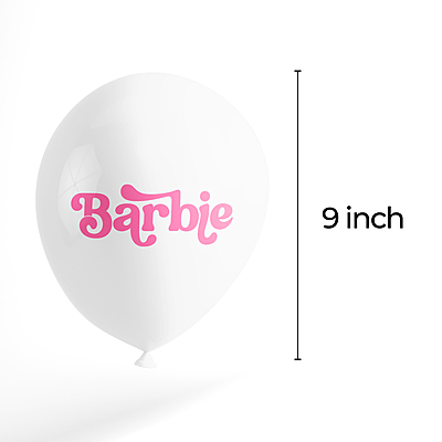 The Magic Balloons- Barbie Theme Balloons Latex Balloons For Barbie Theme Parties Pack of 30pcs of Pink and White Balloons Party Supplier For Birthday, Theme Party and Event