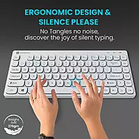 Portronics Bubble 2 Bluetooth + Wireless Keyboard – White | 1 Year Warranty