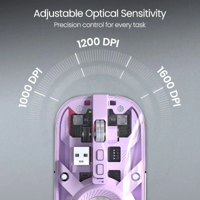Portronics Toad 8 Transparent Wireless Bluetooth Mouse with Dual Wireless (BT + 2.4 GHz), Rechargeable Battery, Noise-Free Clicking, Show/Hide Desktop, Multi-Device Pair, Adjust Sensitivity (Purple) Portronics Toad 8 Transparent Wireless Bluetooth Mouse with Dual Wireless (BT + 2.4 GHz), Rechargeable Battery, Noise-Free Clicking, Show/Hide Desktop, Multi-Device Pair, Adjust Sensitivity (Purple)