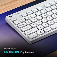 Portronics Bubble 2 Bluetooth + Wireless Keyboard – White | 1 Year Warranty