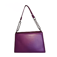 Violet Luxe Embossed Chain Shoulder Bag