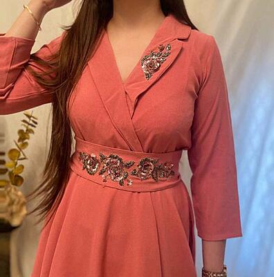 Imported Crepe Co-Ord Set 1-Peach-3