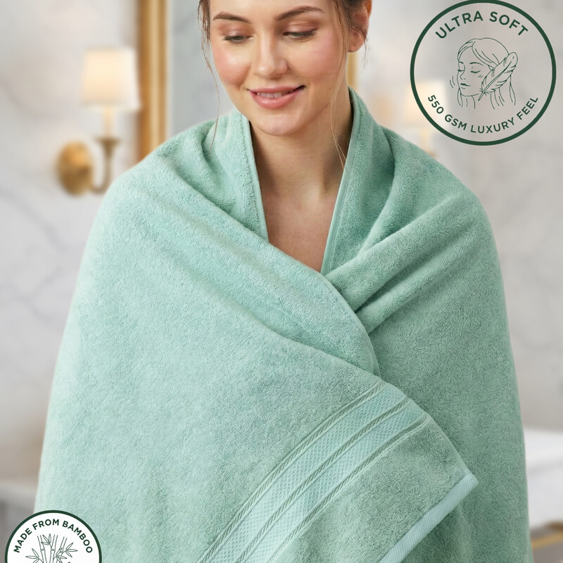Bamboo Bath Towel Frosted Lime