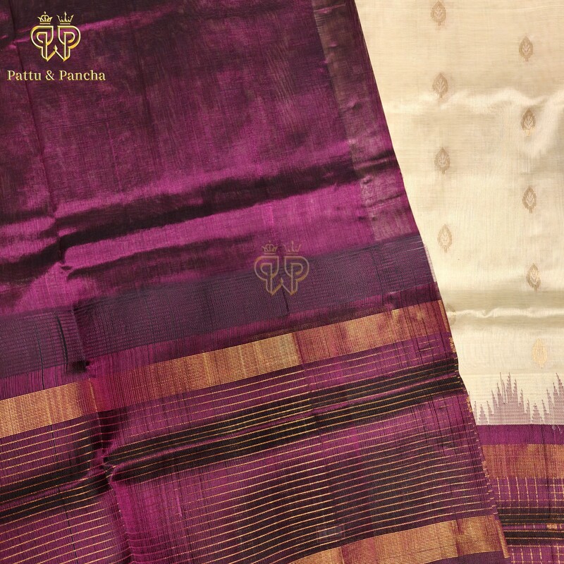 Silk cotton Ivory - wine