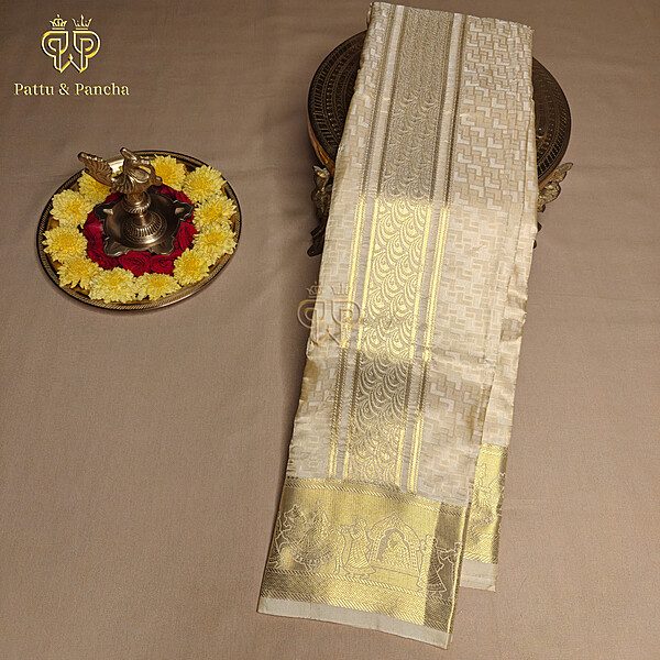 Semi Silk  Brocade Dhoti