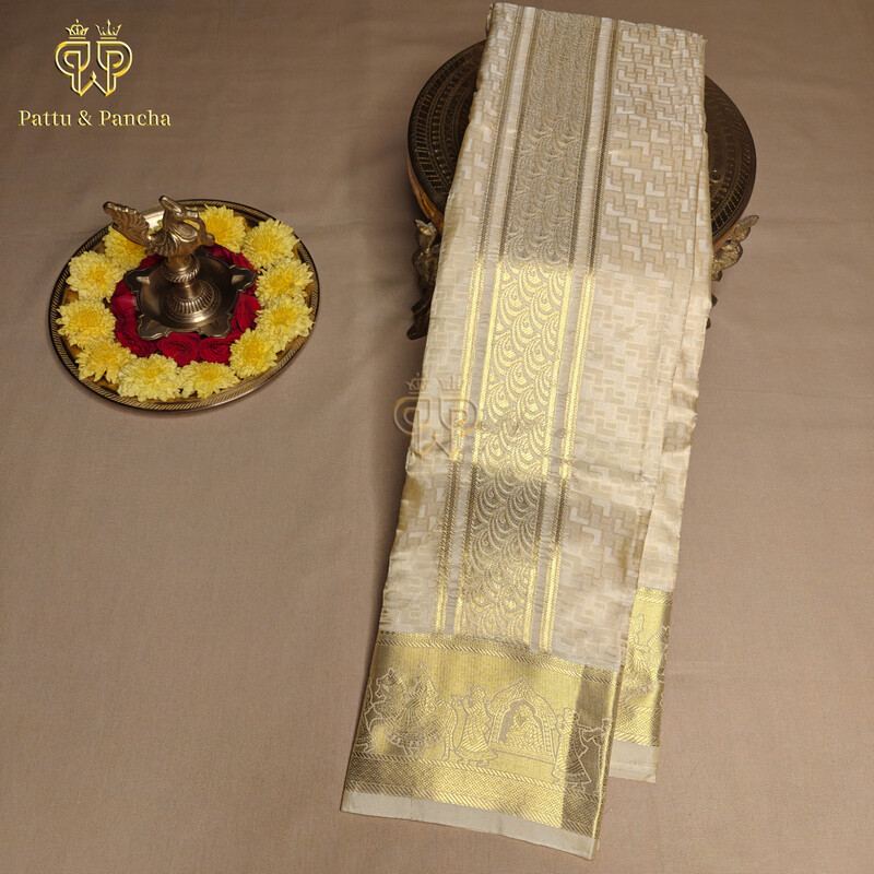 Semi Silk  Brocade Dhoti