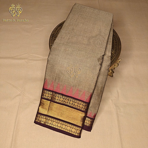 Kanchi cotton Grey Coffee Brown