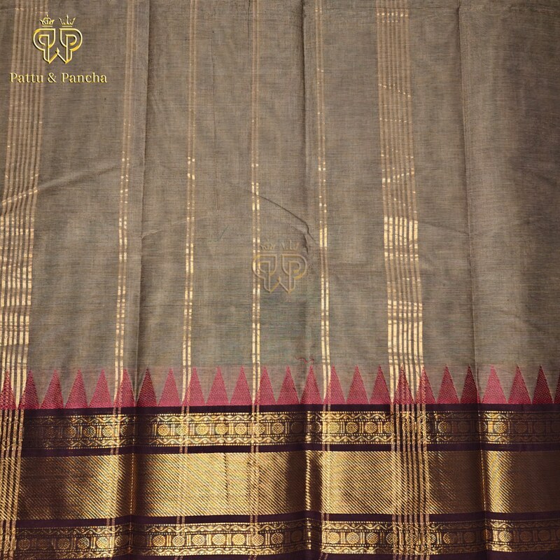 Kanchi cotton Grey Coffee Brown