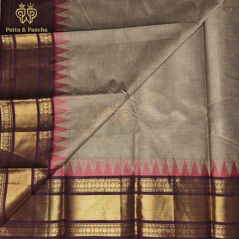 Kanchi cotton Grey Coffee Brown