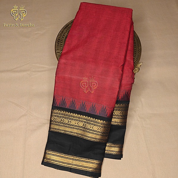 Kanchi cotton Red Black
