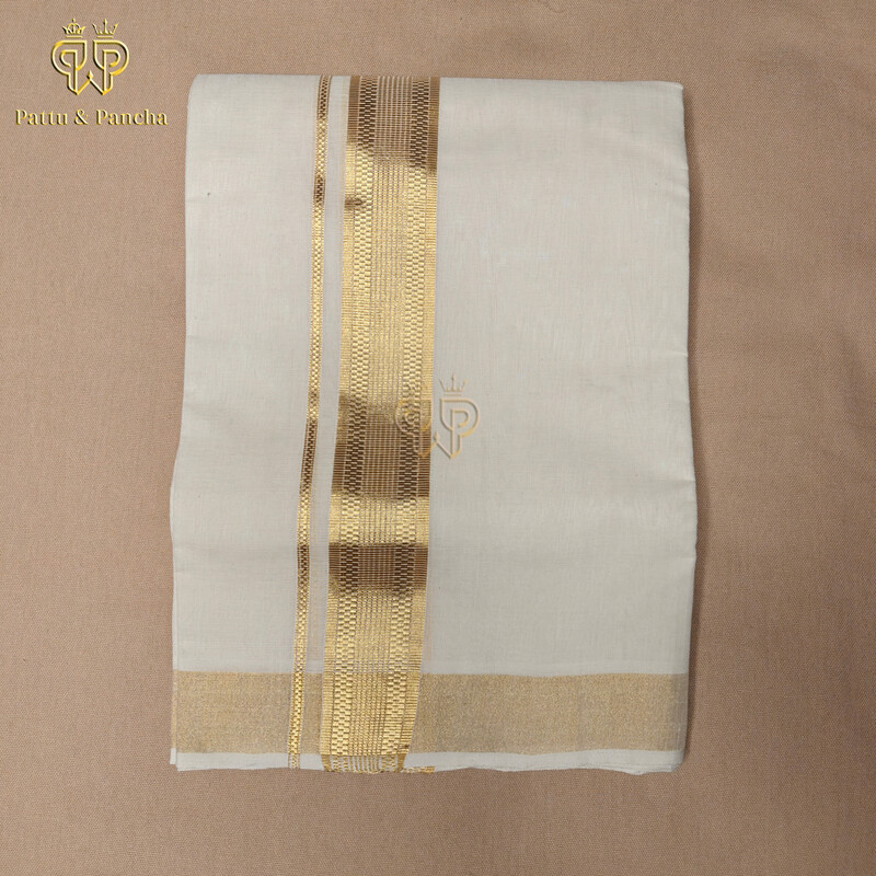 Kasavu Dhoti Gold 1.5 in