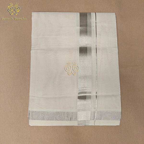 Kasavu Dhoti Silver Zari 1 in