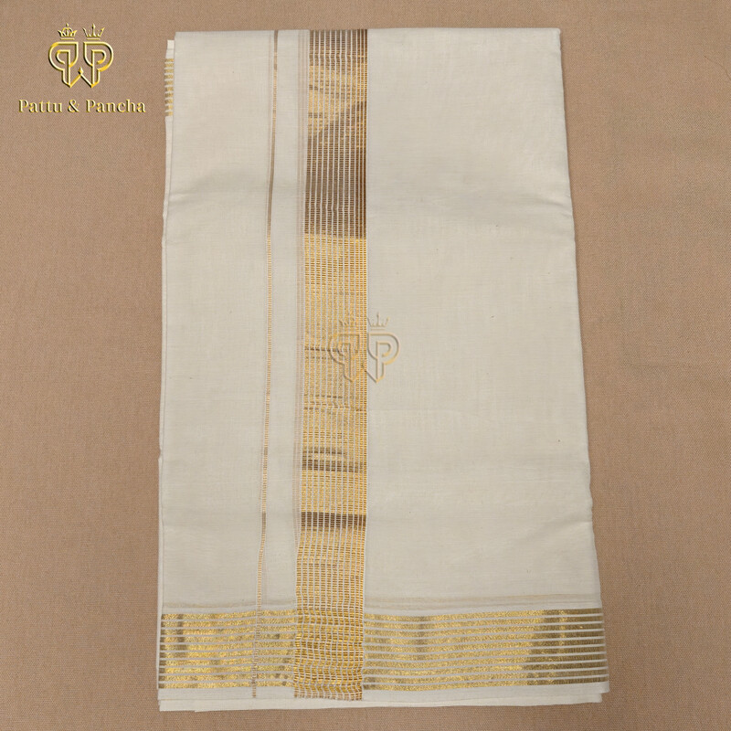 Kasavu Dhoti Gold Lines 2 in