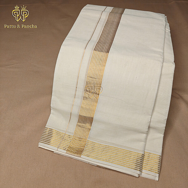 Kasavu Dhoti Gold Lines 2 in