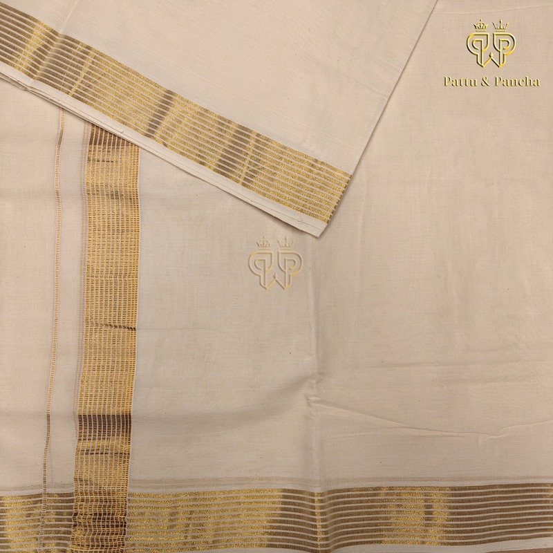 Kasavu Dhoti Gold Lines 2 in