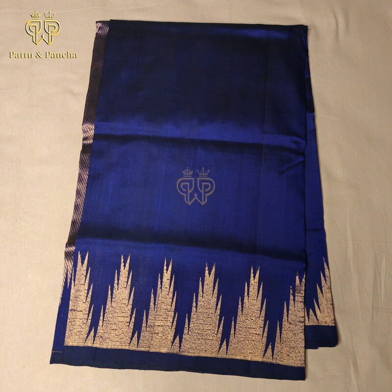 Silk cotton Blue Temple border