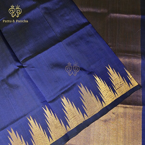 Silk cotton Blue Temple border