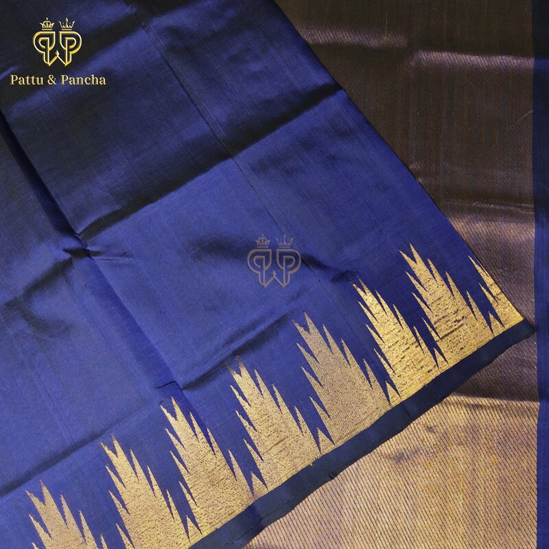 Silk cotton Blue Temple border