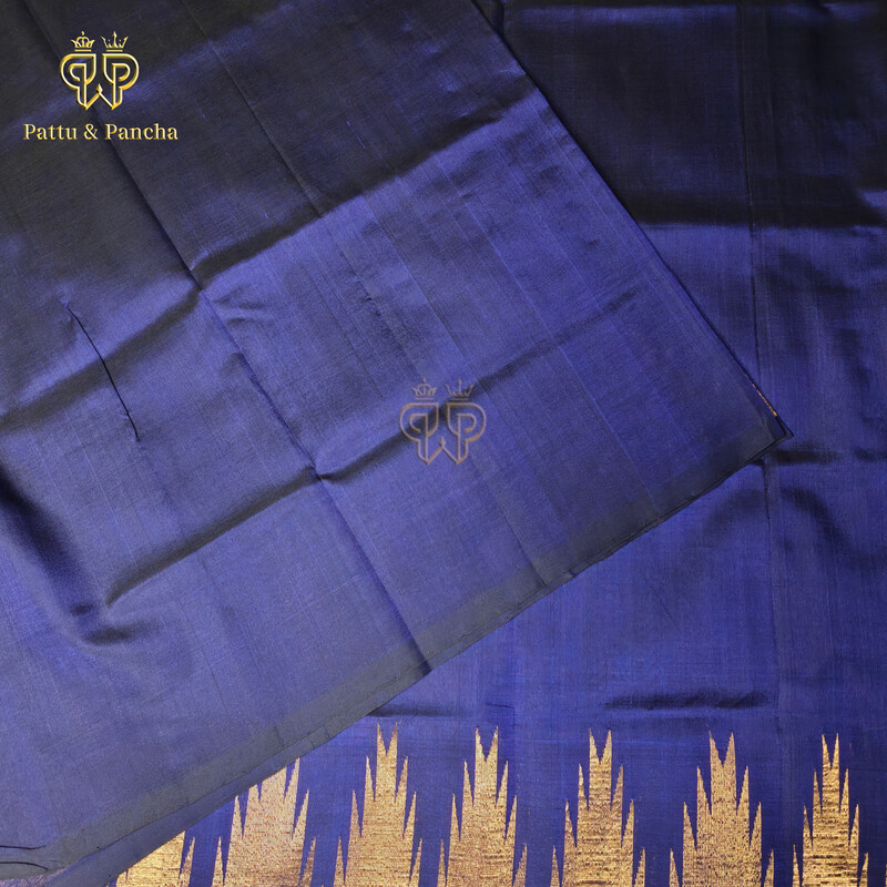 Silk cotton Blue Temple border